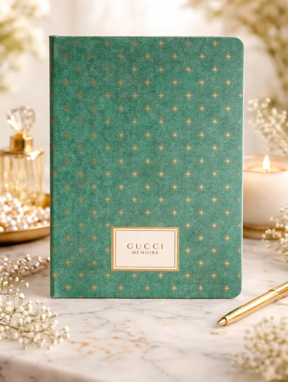 Gucci Green and Gold Limited Edition Notebook Journal NEW GWP